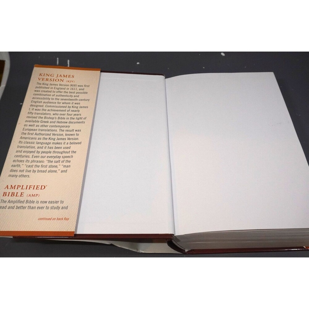 KJV, AMP Amplified, Parallel Bible, Large Print, Hardcover, Red Letter Zondervan - Picture 2 of 9